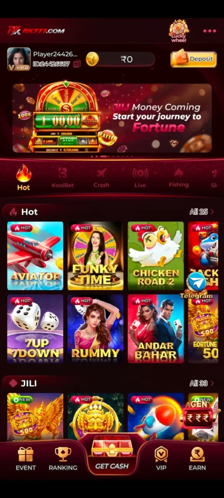 RK777 Game mobile gaming screen